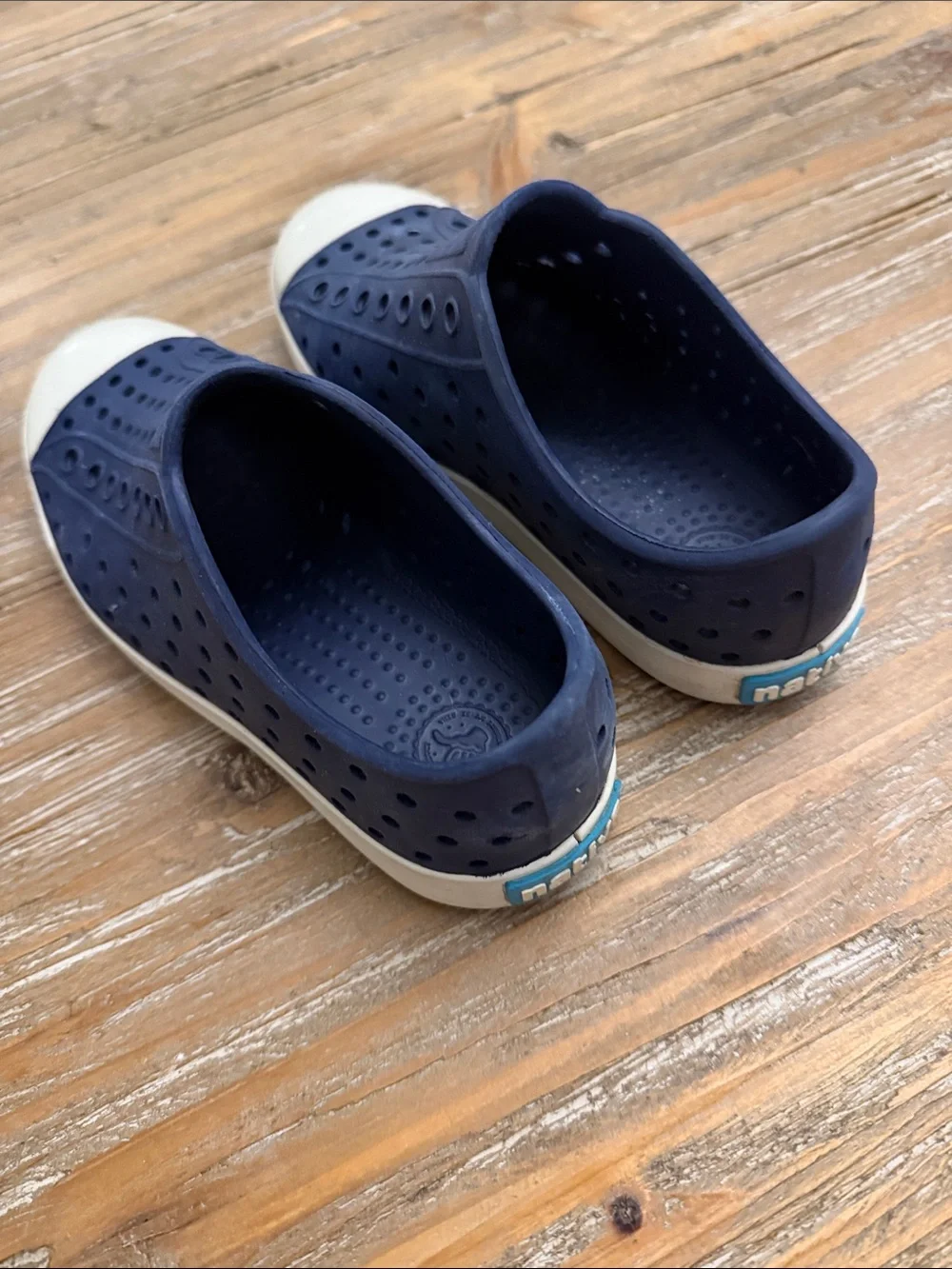 Native Kids Water Shoe Slip-On in Navy and White